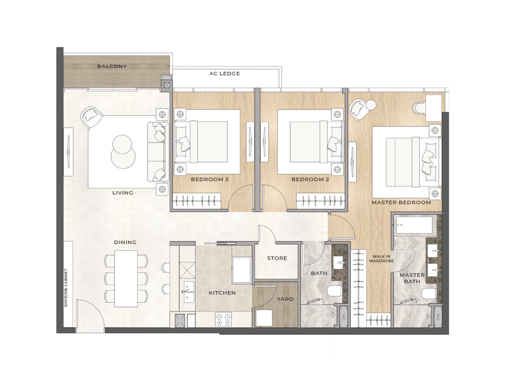 Căn hộ 3 phòng ngủ The Skye Thủ Thiêm – Không gian sống đẳng cấp dành cho gia đình hiện đại