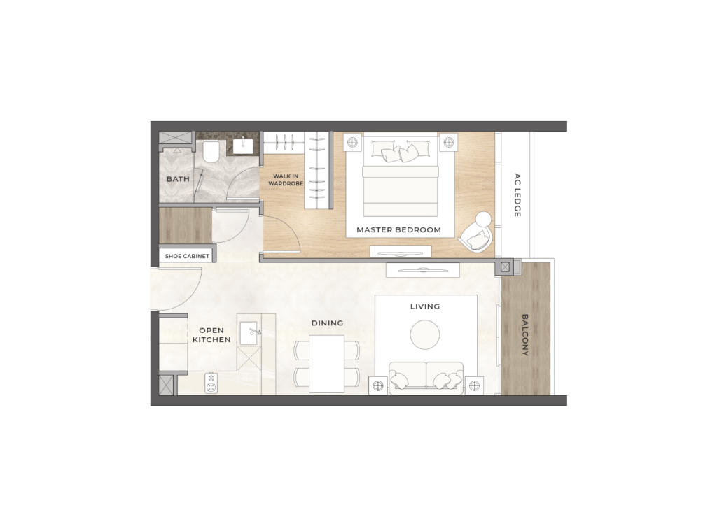 Căn hộ 1 phòng ngủ The Skye Thủ Thiêm – Lựa chọn sống hiện đại giữa trung tâm đô thị mới