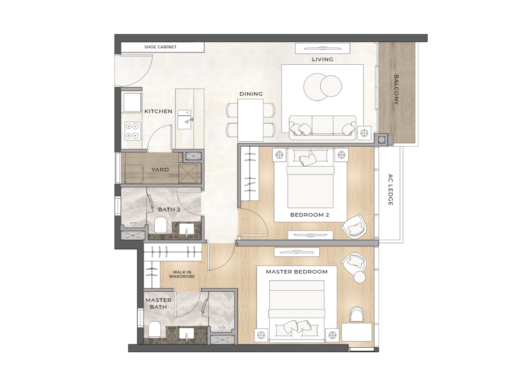 Căn hộ 2 phòng ngủ The Skye Thủ Thiêm – Không gian sống đẳng cấp tại trung tâm đô thị mới
